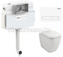Комплект Lavinia Boho Унитаз приставной One 33024060 + Крышка-сиденье One 33290200 с микролифтом + Бачок скрытого монтажа RelFix 38020010 + Кнопка RelFix 3805001W