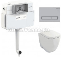 Комплект Lavinia Boho Унитаз приставной One 33024060 + Крышка-сиденье One 33290200 с микролифтом + Бачок скрытого монтажа RelFix 38020010 + Кнопка RelFix 380501MC