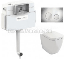 Комплект Lavinia Boho Унитаз приставной One 33024060 + Крышка-сиденье One 33290200 с микролифтом + Бачок скрытого монтажа RelFix 38020010 + Кнопка RelFix 3805002C
