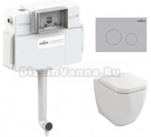 Комплект Lavinia Boho Унитаз приставной One 33024060 + Крышка-сиденье One 33290200 с микролифтом + Бачок скрытого монтажа RelFix 38020010 + Кнопка RelFix 380502MC