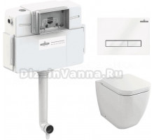 Комплект Lavinia Boho Унитаз приставной One 33024060 + Крышка-сиденье One 33290200 с микролифтом + Бачок скрытого монтажа RelFix 38020010 + Кнопка RelFix 3805003W