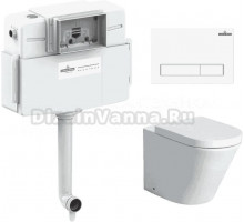 Комплект Lavinia Boho Унитаз приставной Biore 33044050 + Крышка-сиденье Biore 33290410 с микролифтом + Бачок скрытого монтажа RelFix 38020010 + Кнопка RelFix 3805001W