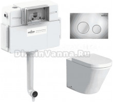 Комплект Lavinia Boho Унитаз приставной Biore 33044050 + Крышка-сиденье Biore 33290410 с микролифтом + Бачок скрытого монтажа RelFix 38020010 + Кнопка RelFix 3805002C