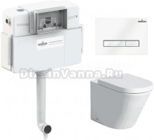 Комплект Lavinia Boho Унитаз приставной Biore 33044050 + Крышка-сиденье Biore 33290410 с микролифтом + Бачок скрытого монтажа RelFix 38020010 + Кнопка RelFix 3805003W