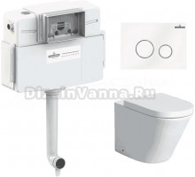 Комплект Lavinia Boho Унитаз приставной Biore 33044050 + Крышка-сиденье Biore 33290410 с микролифтом + Бачок скрытого монтажа RelFix 38020010 + Кнопка RelFix 3805004W