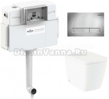 Комплект Lavinia Boho Унитаз приставной Aveo Rimless 3306404R + Крышка-сиденье Aveo 33290600 с микролифтом + Бачок скрытого монтажа RelFix 38020010 + Кнопка RelFix 3805001C