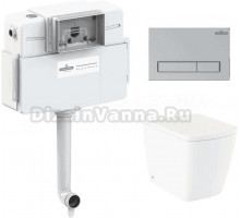 Комплект Lavinia Boho Унитаз приставной Aveo Rimless 3306404R + Крышка-сиденье Aveo 33290600 с микролифтом + Бачок скрытого монтажа RelFix 38020010 + Кнопка RelFix 380501MC