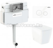 Комплект Lavinia Boho Унитаз приставной Aveo Rimless 3306404R + Крышка-сиденье Aveo 33290600 с микролифтом + Бачок скрытого монтажа RelFix 38020010 + Кнопка RelFix 3805002W