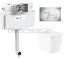 Комплект Lavinia Boho Унитаз приставной Aveo Rimless 3306404R + Крышка-сиденье Aveo 33290600 с микролифтом + Бачок скрытого монтажа RelFix 38020010 + Кнопка RelFix 3805002C