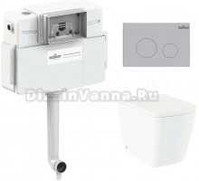 Комплект Lavinia Boho Унитаз приставной Aveo Rimless 3306404R + Крышка-сиденье Aveo 33290600 с микролифтом + Бачок скрытого монтажа RelFix 38020010 + Кнопка RelFix 380502MC