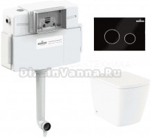 Комплект Lavinia Boho Унитаз приставной Aveo Rimless 3306404R + Крышка-сиденье Aveo 33290600 с микролифтом + Бачок скрытого монтажа RelFix 38020010 + Кнопка RelFix 380502MB