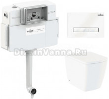 Комплект Lavinia Boho Унитаз приставной Aveo Rimless 3306404R + Крышка-сиденье Aveo 33290600 с микролифтом + Бачок скрытого монтажа RelFix 38020010 + Кнопка RelFix 3805003W