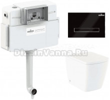 Комплект Lavinia Boho Унитаз приставной Aveo Rimless 3306404R + Крышка-сиденье Aveo 33290600 с микролифтом + Бачок скрытого монтажа RelFix 38020010 + Кнопка RelFix 3805003B