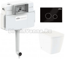 Комплект Lavinia Boho Унитаз приставной Aveo Rimless 3306404R + Крышка-сиденье Aveo 33290600 с микролифтом + Бачок скрытого монтажа RelFix 38020010 + Кнопка RelFix 3805004B