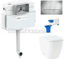 Комплект Lavinia Boho Унитаз приставной One 33024060 + Крышка-сиденье One 33290200 с микролифтом + Бачок скрытого монтажа RelFix 38020010 + Кнопка RelFix 3805001C + Дозатор RelFix 38040010