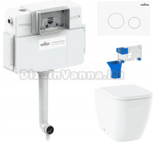 Комплект Lavinia Boho Унитаз приставной One 33024060 + Крышка-сиденье One 33290200 с микролифтом + Бачок скрытого монтажа RelFix 38020010 + Кнопка RelFix 3805002W + Дозатор RelFix 38040010