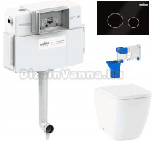 Комплект Lavinia Boho Унитаз приставной One 33024060 + Крышка-сиденье One 33290200 с микролифтом + Бачок скрытого монтажа RelFix 38020010 + Кнопка RelFix 380502MB + Дозатор RelFix 38040010