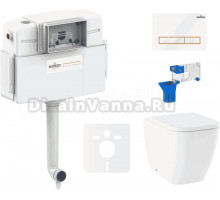 Комплект Lavinia Boho Унитаз приставной One 33024060 + Крышка-сиденье One 33290200 с микролифтом + Бачок скрытого монтажа RelFix 38020010 + Кнопка RelFix 38050802 + Дозатор RelFix 38040010