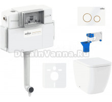 Комплект Lavinia Boho Унитаз приставной One 33024060 + Крышка-сиденье One 33290200 с микролифтом + Бачок скрытого монтажа RelFix 38020010 + Кнопка RelFix 38050804 + Дозатор RelFix 38040010