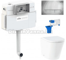 Комплект Lavinia Boho Унитаз приставной Biore 33044050 + Крышка-сиденье Biore 33290410 с микролифтом + Бачок скрытого монтажа RelFix 38020010 + Кнопка RelFix 3805001C + Дозатор RelFix 38040010