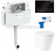 Комплект Lavinia Boho Унитаз приставной Biore 33044050 + Крышка-сиденье Biore 33290410 с микролифтом + Бачок скрытого монтажа RelFix 38020010 + Кнопка RelFix 380501MB + Дозатор RelFix 38040010