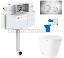 Комплект Lavinia Boho Унитаз приставной Biore 33044050 + Крышка-сиденье Biore 33290410 с микролифтом + Бачок скрытого монтажа RelFix 38020010 + Кнопка RelFix 3805002C + Дозатор RelFix 38040010