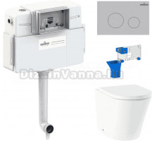 Комплект Lavinia Boho Унитаз приставной Biore 33044050 + Крышка-сиденье Biore 33290410 с микролифтом + Бачок скрытого монтажа RelFix 38020010 + Кнопка RelFix 380502MC + Дозатор RelFix 38040010