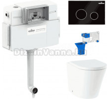 Комплект Lavinia Boho Унитаз приставной Biore 33044050 + Крышка-сиденье Biore 33290410 с микролифтом + Бачок скрытого монтажа RelFix 38020010 + Кнопка RelFix 380502MB + Дозатор RelFix 38040010