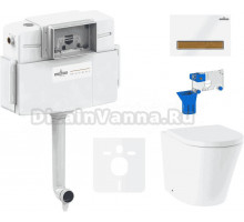 Комплект Lavinia Boho Унитаз приставной Biore 33044050 + Крышка-сиденье Biore 33290410 с микролифтом + Бачок скрытого монтажа RelFix 38020010 + Кнопка RelFix 38050603 + Дозатор RelFix 38040010