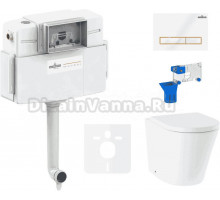 Комплект Lavinia Boho Унитаз приставной Biore 33044050 + Крышка-сиденье Biore 33290410 с микролифтом + Бачок скрытого монтажа RelFix 38020010 + Кнопка RelFix 38050802 + Дозатор RelFix 38040010