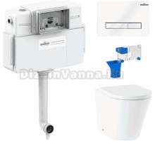 Комплект Lavinia Boho Унитаз приставной Biore 33044050 + Крышка-сиденье Biore 33290410 с микролифтом + Бачок скрытого монтажа RelFix 38020010 + Кнопка RelFix 3805003W + Дозатор RelFix 38040010