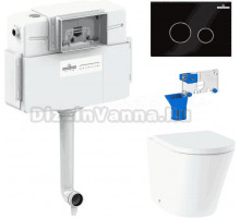 Комплект Lavinia Boho Унитаз приставной Biore 33044050 + Крышка-сиденье Biore 33290410 с микролифтом + Бачок скрытого монтажа RelFix 38020010 + Кнопка RelFix 3805004B + Дозатор RelFix 38040010