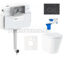 Комплект Lavinia Boho Унитаз приставной Biore 33044050 + Крышка-сиденье Biore 33290410 с микролифтом + Бачок скрытого монтажа RelFix 38020010 + Кнопка RelFix 38050902 + Дозатор RelFix 38040010