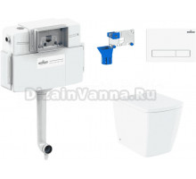 Комплект Lavinia Boho Унитаз приставной Aveo Rimless 3306404R + Крышка-сиденье Aveo 33290600 с микролифтом + Бачок скрытого монтажа RelFix 38020010 + Кнопка RelFix 3805001W + Дозатор RelFix 38040010