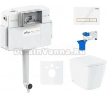 Комплект Lavinia Boho Унитаз приставной Aveo Rimless 3306404R + Крышка-сиденье Aveo 33290600 с микролифтом + Бачок скрытого монтажа RelFix 38020010 + Кнопка RelFix 38050802 + Дозатор RelFix 38040010