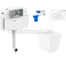 Комплект Lavinia Boho Унитаз приставной Aveo Rimless 3306404R + Крышка-сиденье Aveo 33290600 с микролифтом + Бачок скрытого монтажа RelFix 38020010 + Кнопка RelFix 3805004W + Дозатор RelFix 38040010