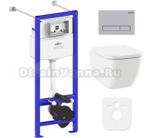 Комплект Lavinia Boho Унитаз подвесной One Compacto 3302102C + Крышка-сиденье One 33290200 с микролифтом + Инсталляция RelFix 38010020 + Кнопка RelFix 380501MC матовый хром