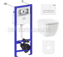 Комплект Lavinia Boho Унитаз подвесной One Compacto 3302102C + Крышка-сиденье One 33290200 с микролифтом + Инсталляция RelFix 38010020 + Кнопка RelFix 3805003W белая, хром