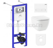Комплект Lavinia Boho Унитаз подвесной One Rimless 3302103R + Крышка-сиденье One 33290200 с микролифтом + Инсталляция RelFix 38010020 + Кнопка RelFix 3805001W белая