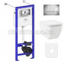 Комплект Lavinia Boho Унитаз подвесной One Rimless 3302103R + Крышка-сиденье One 33290200 с микролифтом + Инсталляция RelFix 38010020 + Кнопка RelFix 3805001C хром