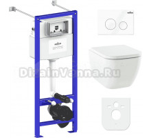 Комплект Lavinia Boho Унитаз подвесной One Rimless 3302103R + Крышка-сиденье One 33290200 с микролифтом + Инсталляция RelFix 38010020 + Кнопка RelFix 3805002W белая