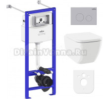 Комплект Lavinia Boho Унитаз подвесной One Rimless 3302103R + Крышка-сиденье One 33290200 с микролифтом + Инсталляция RelFix 38010020 + Кнопка RelFix 380502MC матовый хром