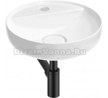 Накладная раковина Wellsee Chalice Perfection 201001177 42, с сифоном и выпуском, глянцевый белый, матовый черный