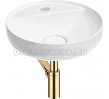 Накладная раковина Wellsee Chalice Perfection 201001178 42, с сифоном и выпуском, глянцевый белый, золото