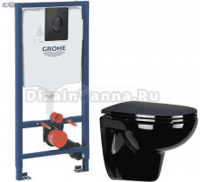 Комплект Унитаз подвесной Wanfald Lauta 47374100005 + Инсталляция Grohe Rapid SL 1000044 3 в 1 с панелью смыва