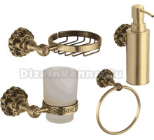 Набор Мыльница Bronze de Luxe K25202 + Дозатор K25027 + Стакан K25006 + Полотенцедержатель K25004