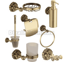 Набор Мыльница Bronze de Luxe K25202 + Дозатор K25027 + Стакан K25006 + Полотенцедержатель K25004 + Ершик K25010 + Держатель K25003 + Крючок K25205