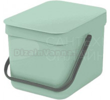 Мусорное ведро Brabantia Sort&Go 211768 6 л, мятно-голубое