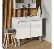 Тумба под раковину без столешницы AQUATON Сканди Doors 80 белый глянец, белый матовый