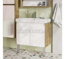 Тумба под раковину без столешницы AQUATON Сканди Doors 70 белая, дуб рустикальный